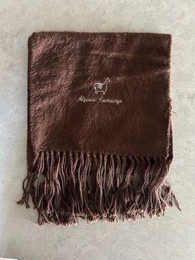 Alpaca Camargo Brown Alpaca  Fringe Scarf